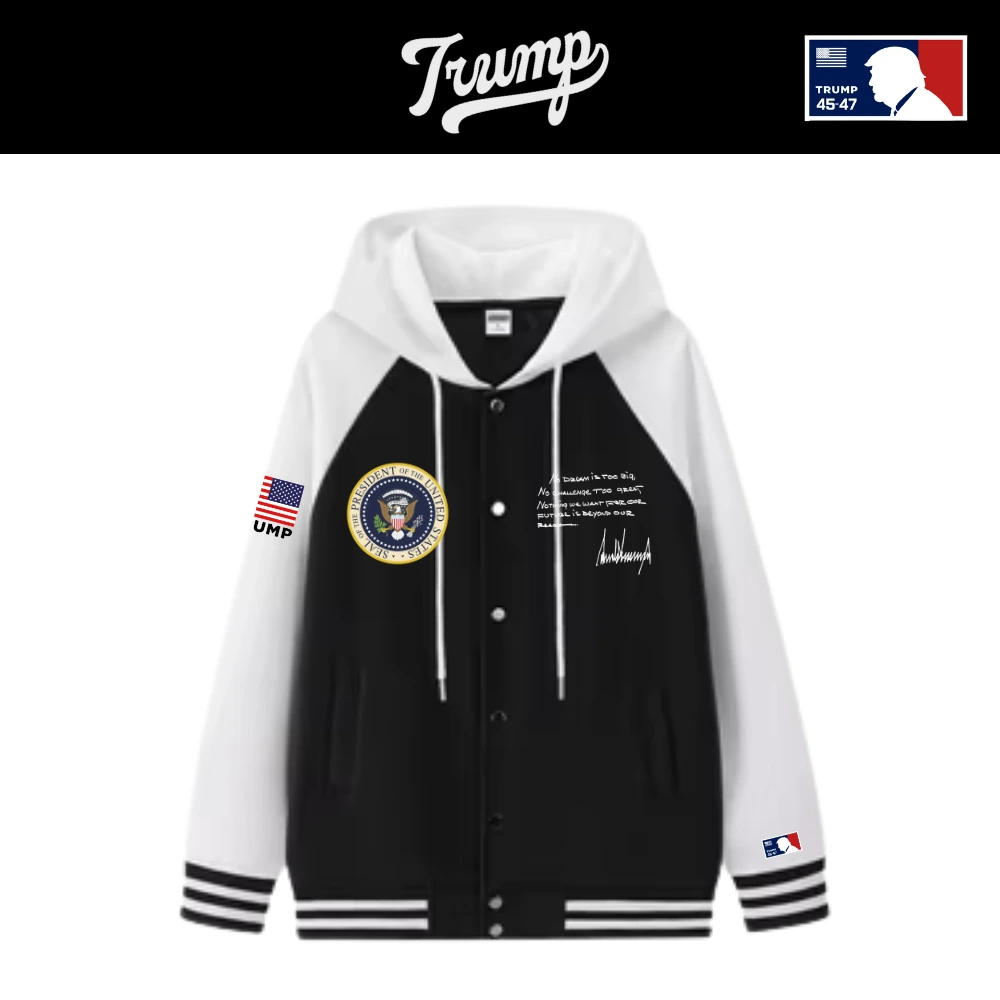 [Team TRUMP]スタジャンタイプスナップパーカー[黒/白][WHHJ-01]