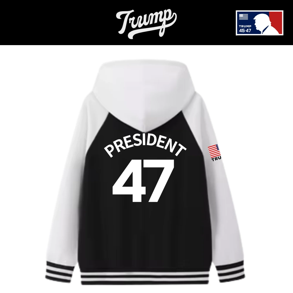 [Team TRUMP]スタジャンタイプスナップパーカー[黒/白][WHHJ-01] - 画像 (2)