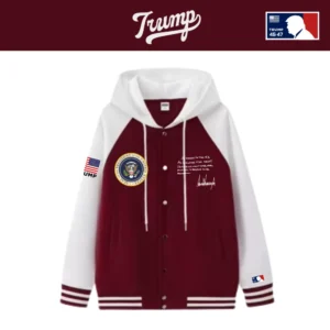 [Team TRUMP]スタジャンタイプスナップパーカー[ワインレッド/白][WHHJ-01]