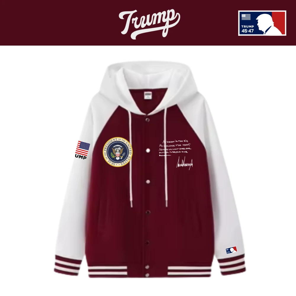 [Team TRUMP]スタジャンタイプスナップパーカー[ワインレッド/白][WHHJ-01]