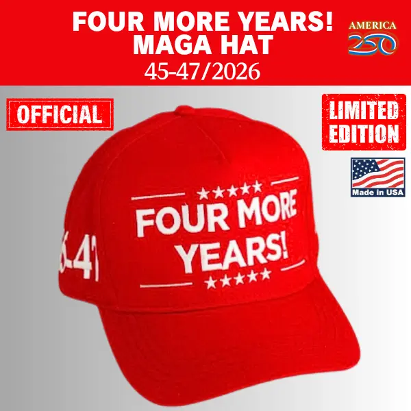【米国発送】TRUMP公式 MAGA ハット[Four More Years!][赤/白] - 画像 (5)