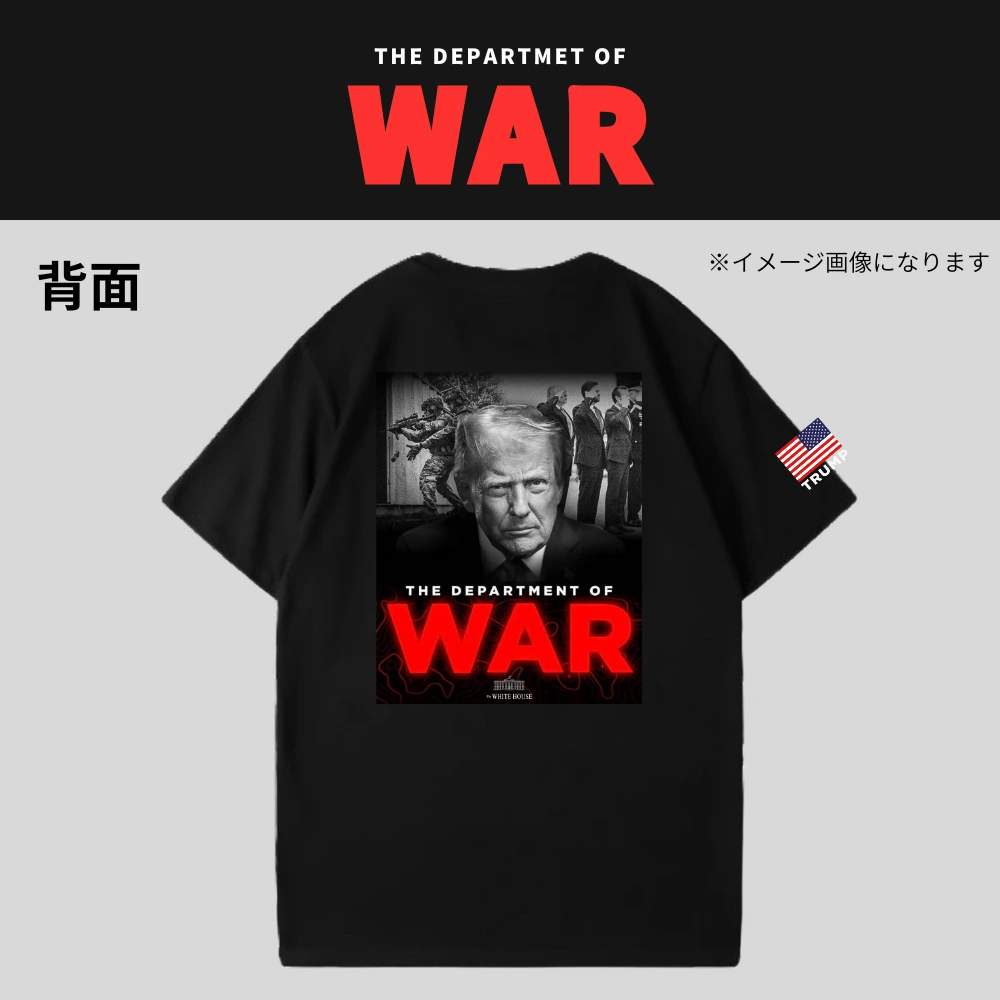 [TRUMP CLASS]米国戦争省ロゴTシャツ[黒][DWTE-01] - 画像 (2)