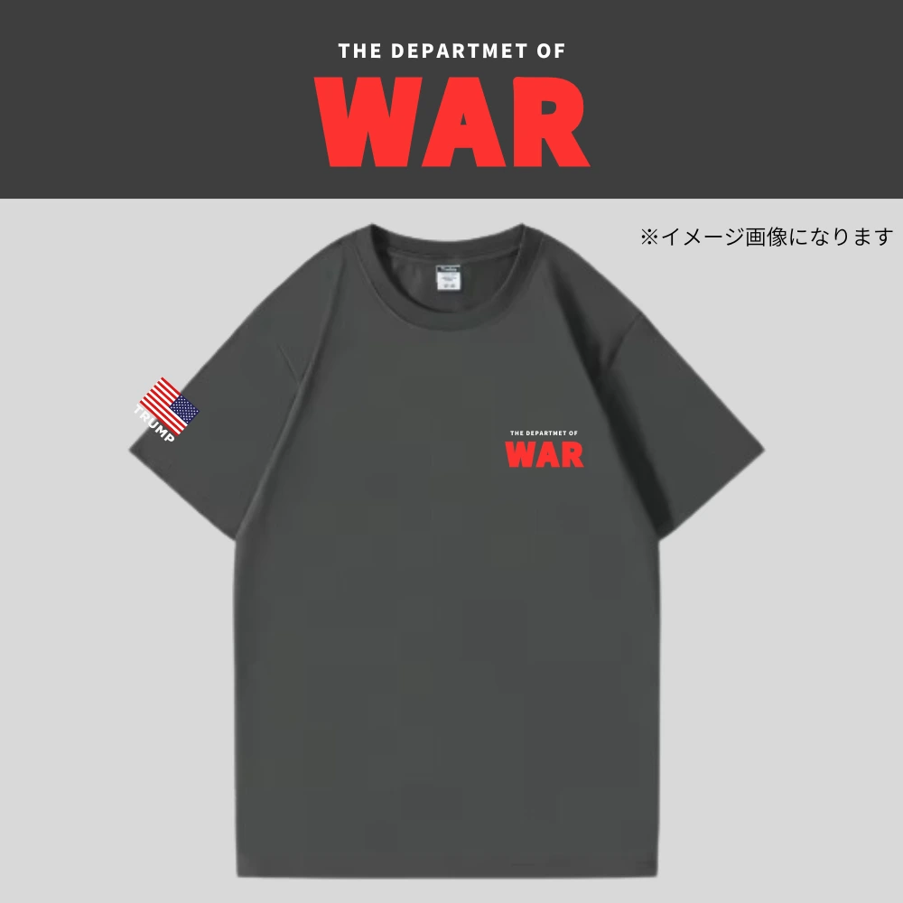 [TRUMP CLASS]米国戦争省ロゴTシャツ[グレー][DWTE-01]
