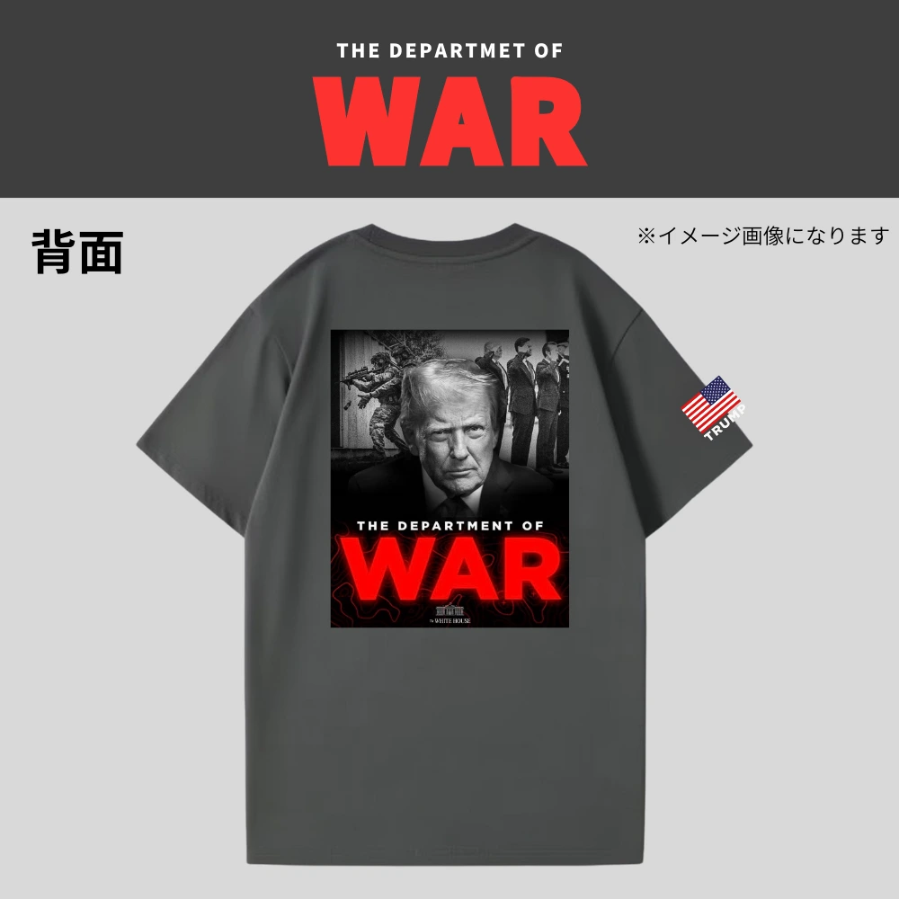 [TRUMP CLASS]米国戦争省ロゴTシャツ[グレー][DWTE-01] - 画像 (2)