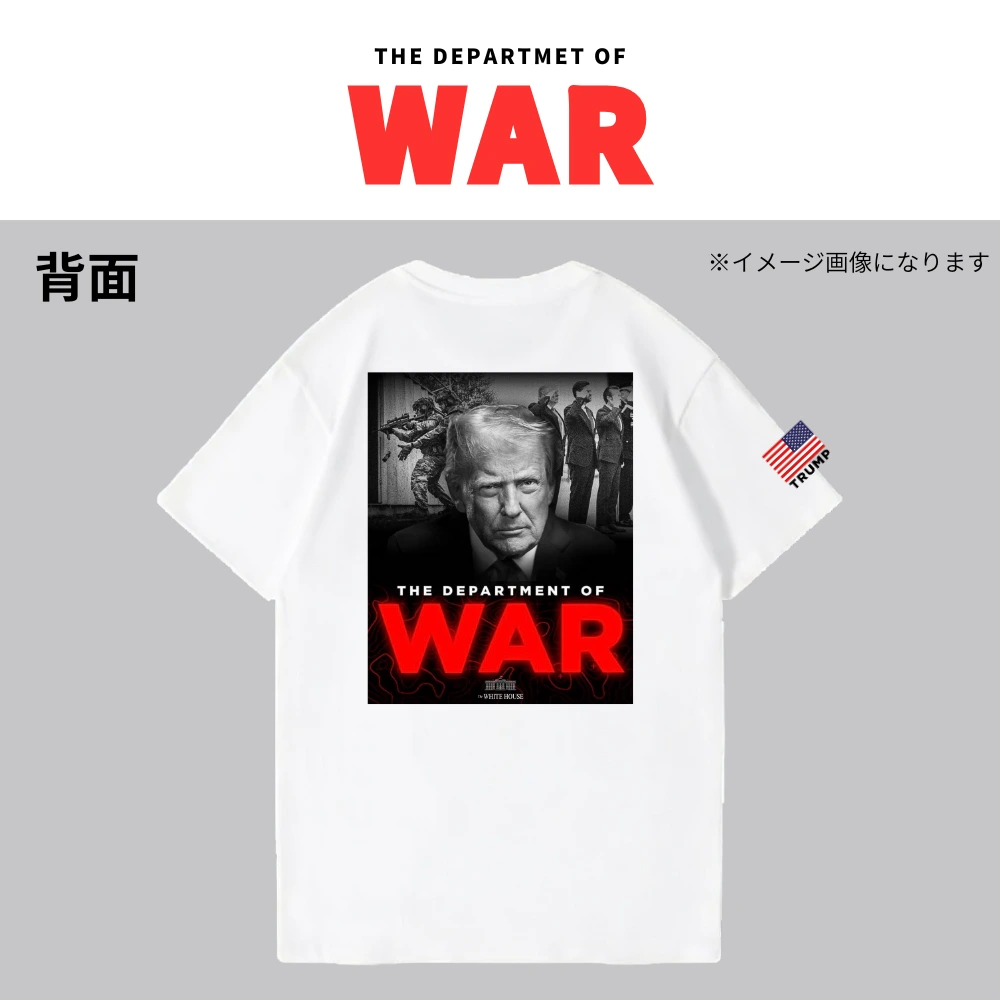 [TRUMP CLASS]米国戦争省ロゴTシャツ[白][DWTE-01] - 画像 (2)