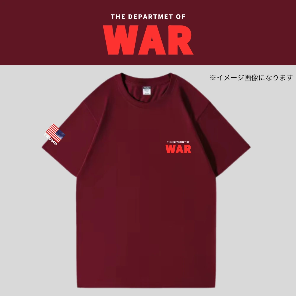 [TRUMP CLASS]米国戦争省ロゴTシャツ[ワインレッド][DWTE-01]