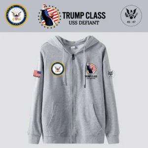 [TRUMP CLASS]トランプ級戦艦ロゴジップアップパーカー[ヘザーグレー][TCZH-01]