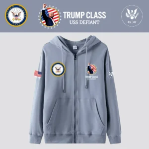 [TRUMP CLASS]トランプ級戦艦ロゴジップアップパーカー[アイスブルー][TCZH-01]