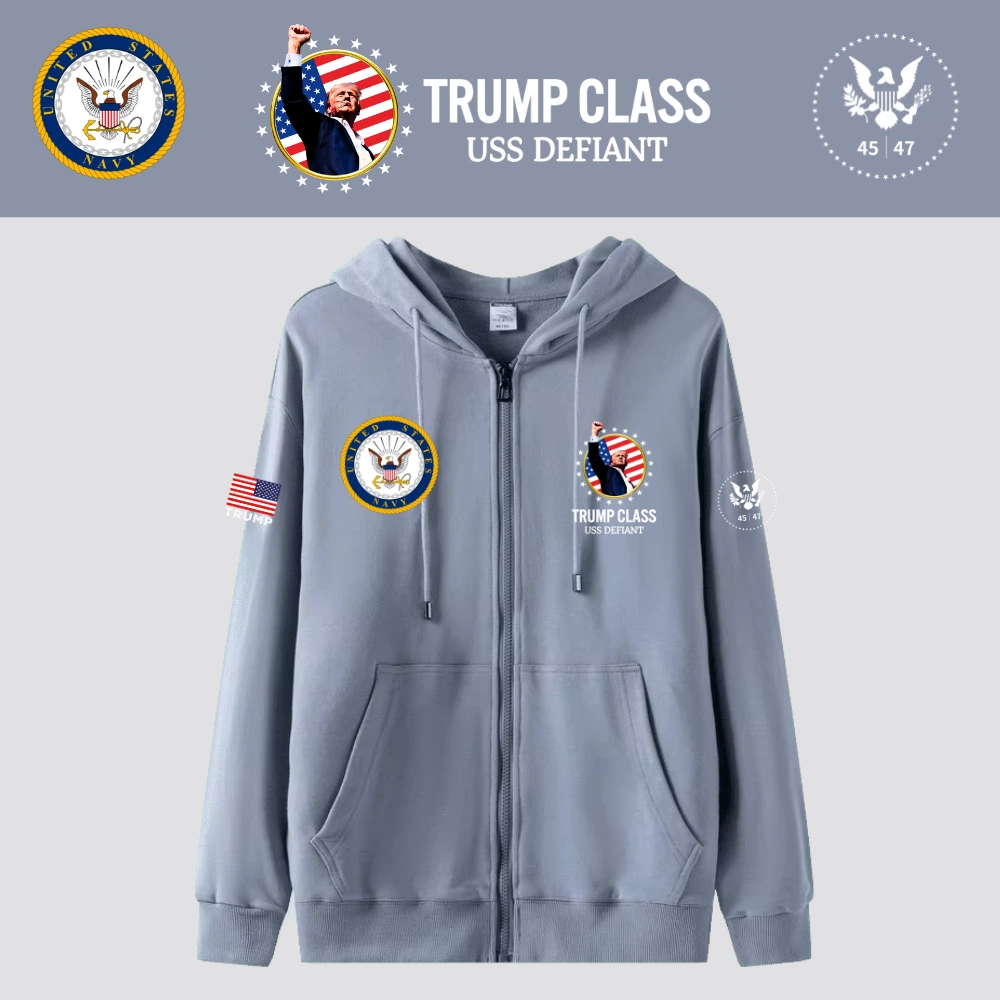 [TRUMP CLASS]トランプ級戦艦ロゴジップアップパーカー[アイスブルー][TCZH-01]