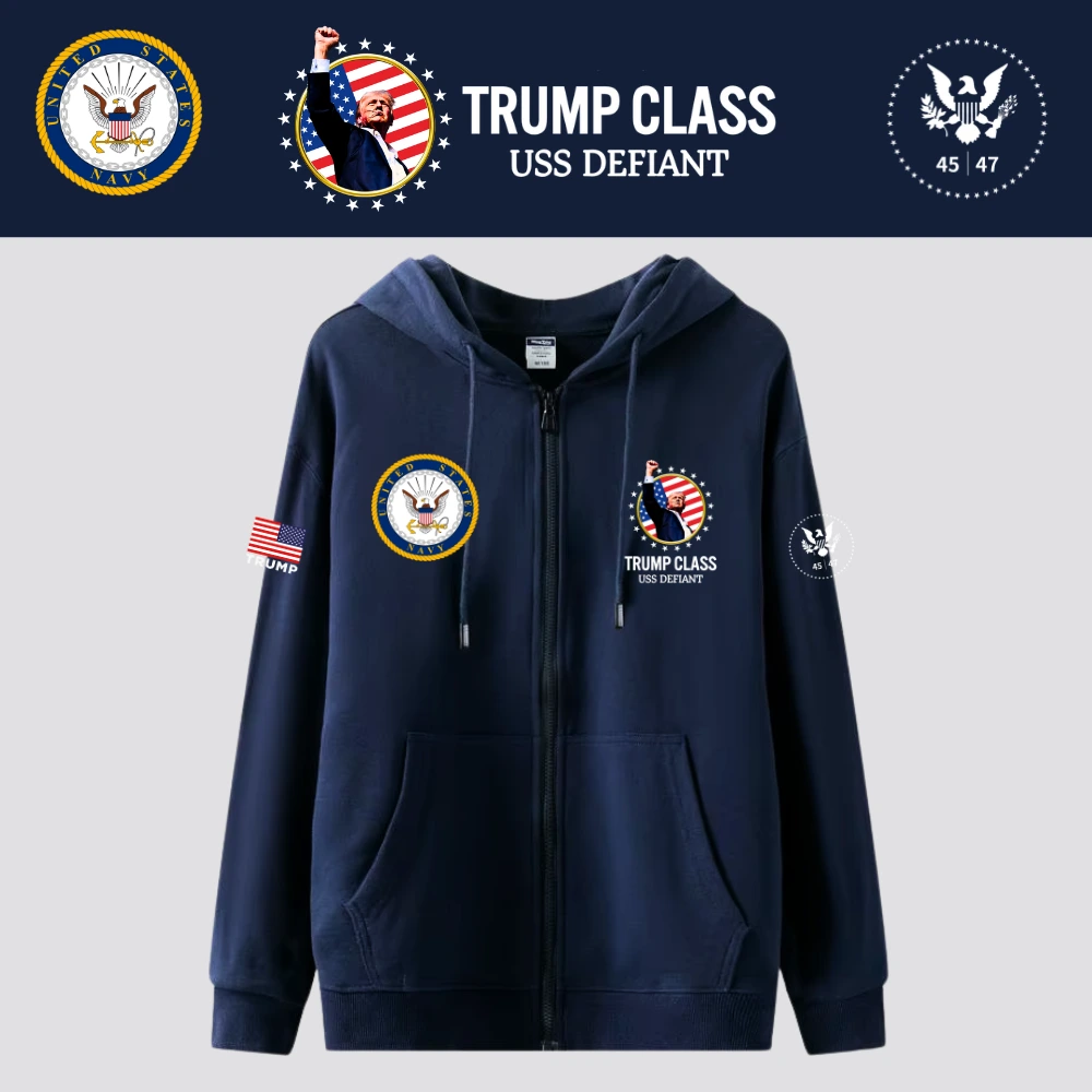 [TRUMP CLASS]トランプ級戦艦ロゴジップアップパーカー[ネイビー][TCZH-01]