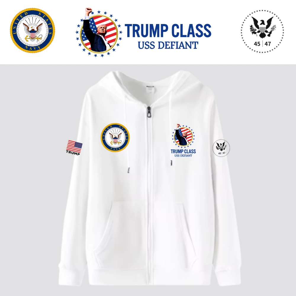 [TRUMP CLASS]トランプ級戦艦ロゴジップアップパーカー[白][TCZH-01]