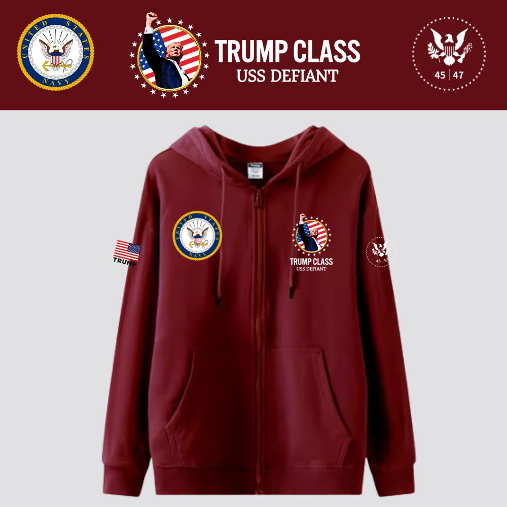 [TRUMP CLASS]トランプ級戦艦ロゴジップアップパーカー[ワインレッド][TCZH-01]