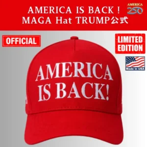 【米国発送】TRUMP公式 MAGA ハット[America is Back][赤/白][ABHT-01]