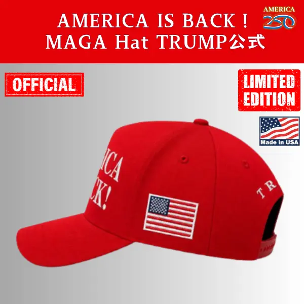 【米国発送】TRUMP公式 MAGA ハット[America is Back][赤/白][ABHT-01] - 画像 (3)