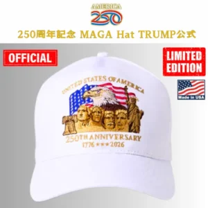 【米国発送】TRUMP公式 MAGA ハット[米国建国250周年記念][限定版][白/金][ANHT-02]