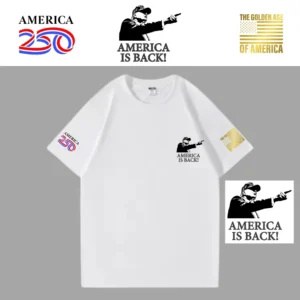 [米国独立記念日250年]USAロゴTシャツ[白][USTE-03]