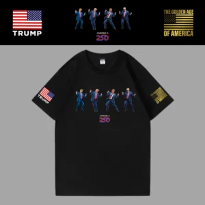 [米国独立記念日250年]USAロゴTシャツ[黒][USTE-06]