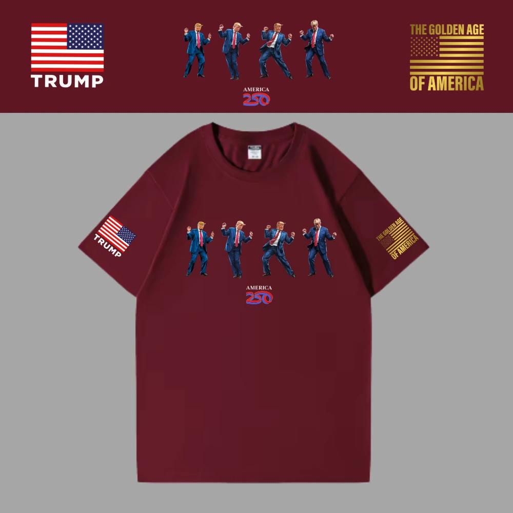 [米国独立記念日250年]USAロゴTシャツ[ワインレッド][USTE-06]