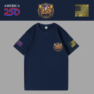 [米国独立記念日250年]USAロゴTシャツ[ネイビー][USTE-07]
