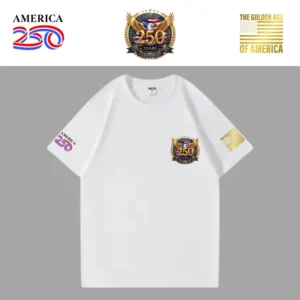 [米国独立記念日250年]USAロゴTシャツ[白][USTE-07]