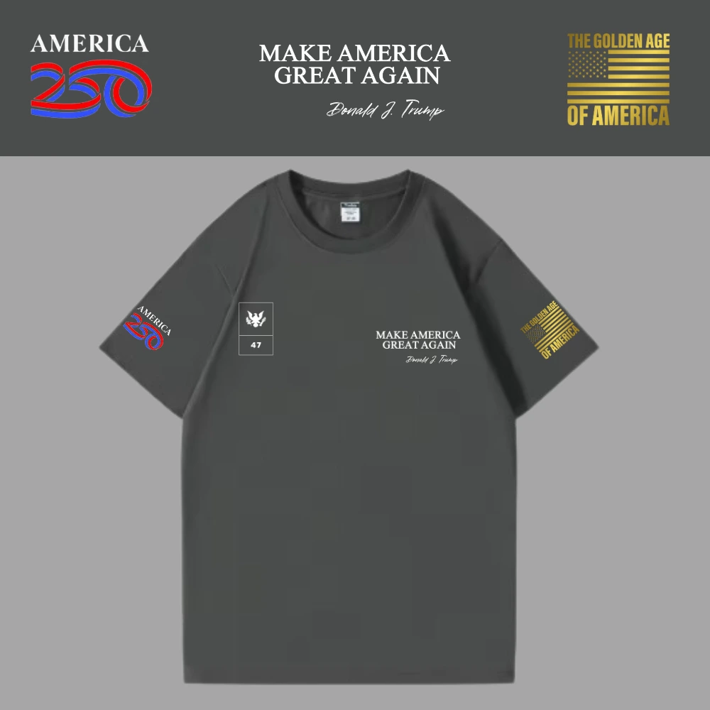 [米国独立記念日250年]USAロゴTシャツ[グレー][USTE-08]