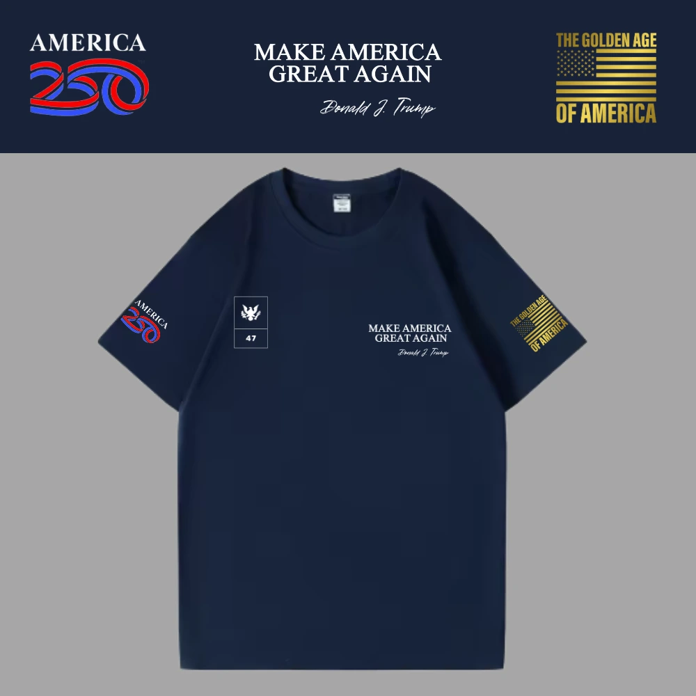 [米国独立記念日250年]USAロゴTシャツ[ネイビー][USTE-08]