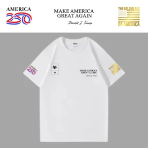 [米国独立記念日250年]USAロゴTシャツ[白][USTE-08]