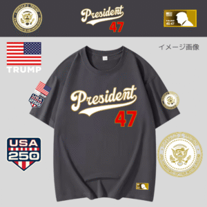 [Team TRUMP]ベースボールジャージタイプTシャツ[グレー][DTTE-02]