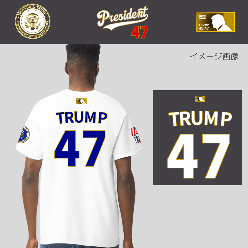[Team TRUMP]ベースボールジャージタイプTシャツ[グレー][DTTE-02] - 画像 (2)