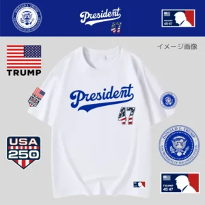 [Team TRUMP]ベースボールジャージタイプTシャツ[白][DTTE-03]